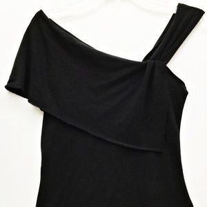 Six Degrees Separation One Shoulder Style Top  Blk